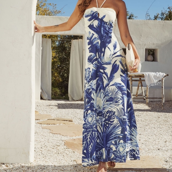 Lagoon Luster Abstract Halter Maxi Dress - Picture 6 of 16